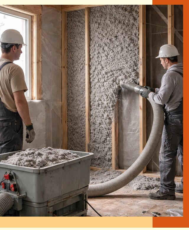 Утепление каркасного дома эковатой в Орске от 1861 руб. | ТепломастерРск