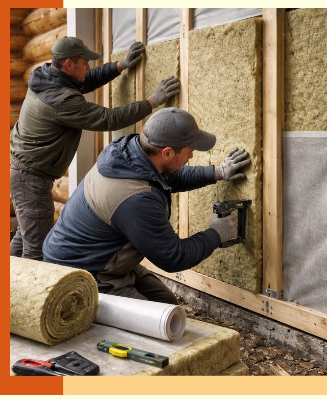 Утепление бревенчатого дома под ключ в Орске