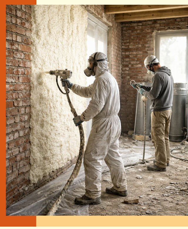 Утепление кирпичного дома пенополиуретаном в Орске