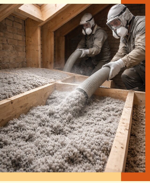 Утепление коттеджа эковатой в Орске от 2585 руб./м² — комплексная задувка и монтаж | ТепломастерРск