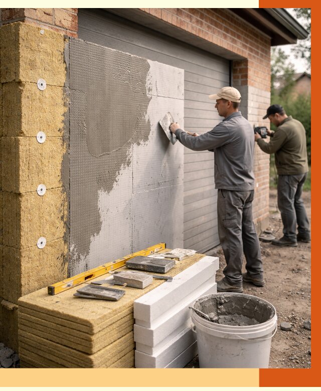 Утепление гаража снаружи в Орске от 4343 руб. за м2 — наружное утепление под ключ | ТепломастерРск