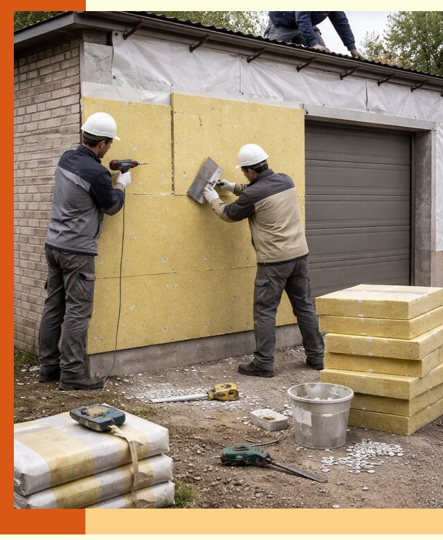 Утепление гаража снаружи в Орске качественно и надёжно