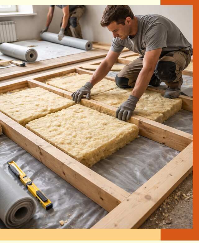 Утепление деревянного пола в Орске от 1551 руб./м2 под ключ | ТепломастерРск