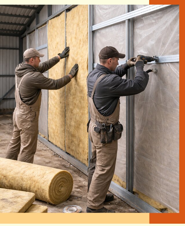 Утепление металлического ангара в Орске от 4912 руб/м2 — услуги под ключ | ТепломастерРск