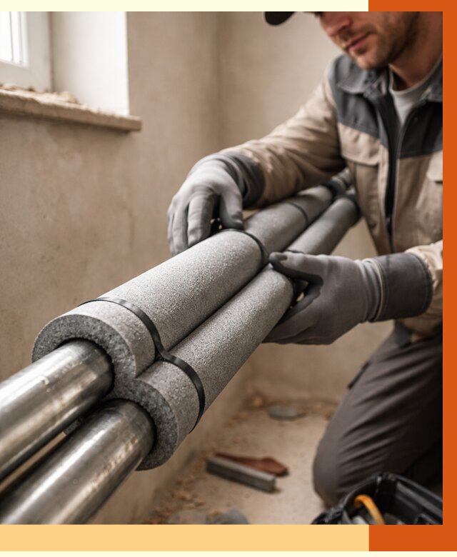 Утепление труб отопления в Орске от 2947 руб. за м² — услуги под ключ | ТепломастерРск