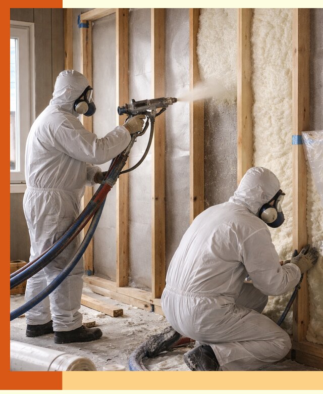 Утепление каркасной стены ППУ в Орске для домов и коттеджей