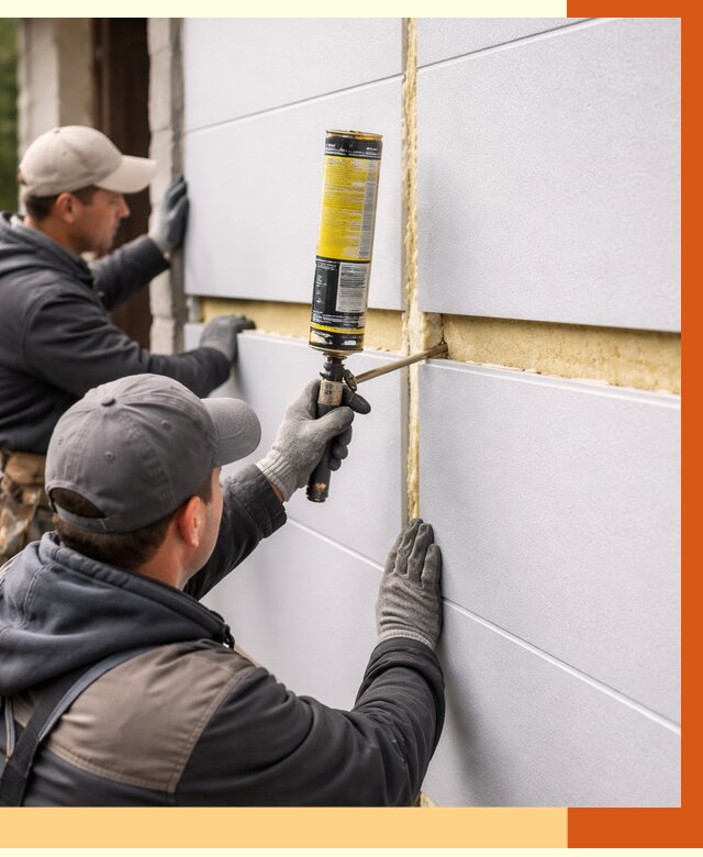 Утепление сэндвич панелей ППУ в Орске от 4343 руб. за м2 | ТепломастерРск