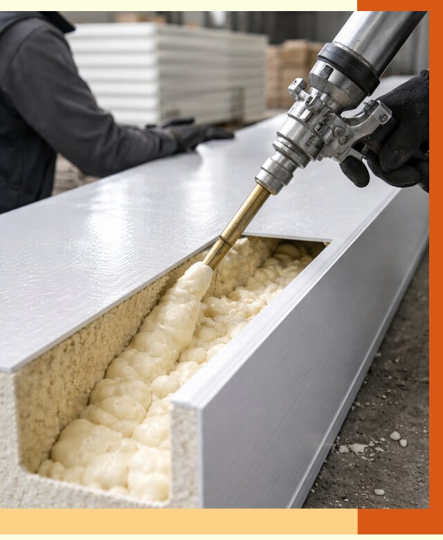 Заполнение пустот холодильных панелей в Орске от 7755 руб. | ТепломастерРск