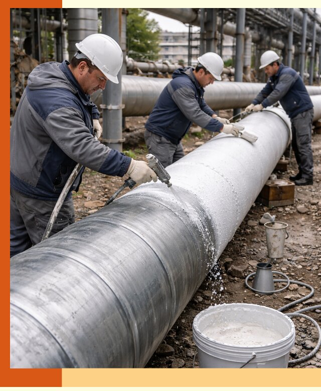 Утепление теплотрассы жидкой теплоизоляцией в Орске